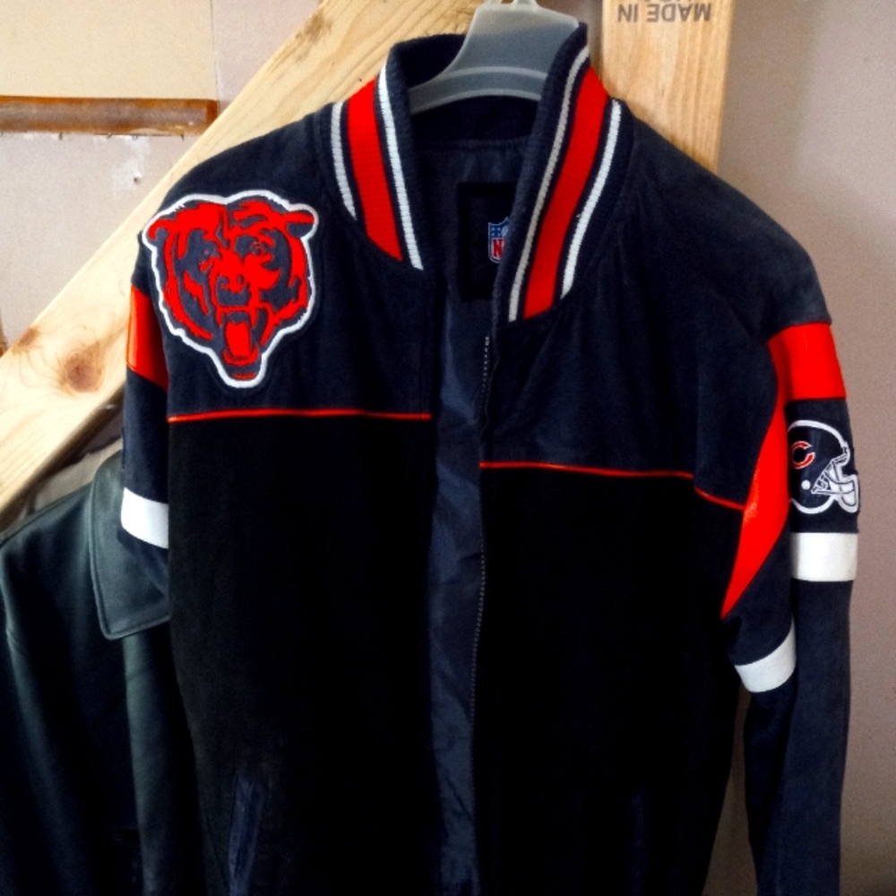 Chicago Bears vintage jacket with suede